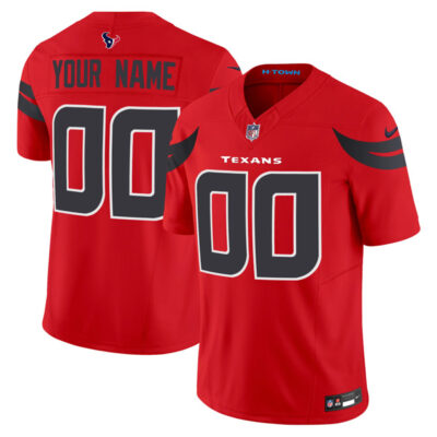 Custom Houston Texans Red Vapor F.U.S.E Limited Jersey - All Stitched