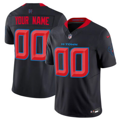 Custom Houston Texans 2nd Navy Vapor F.U.S.E Limited Jersey - All Stitched