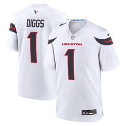 Stefon Diggs Houston Texans White Game Jersey - All Stitched