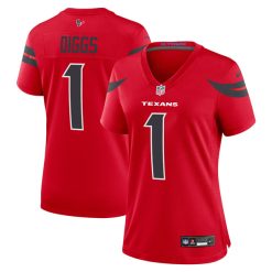 Alternative view of Stefon Diggs Houston Texans Red Game Jersey - All Stitched