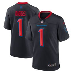 Stefon Diggs Houston Texans 2nd Navy Game Jersey - All Stitched