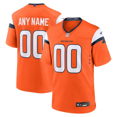 Custom Denver Broncos Orange Home Game Jersey - All Stitched