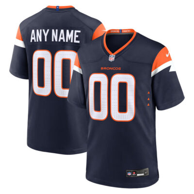 Custom Denver Broncos Navy Alternate Game Jersey - All Stitched