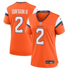 Alternative view of Patrick Surtain II Denver Broncos Orange Game Jersey - All Stitched