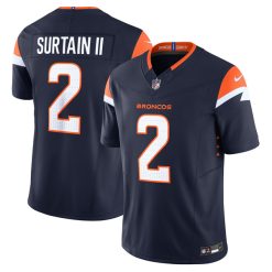 Patrick Surtain II Denver Broncos Navy Vapor F.U.S.E Limited Jersey - All Stitched