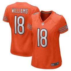 Alternative view of Caleb Williams Chicago Bears Orange Game Jersey - All Stitched