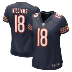 Alternative view of Caleb Williams Chicago Bears Navy Game Jersey - All Stitched