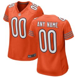 Alternative view of Custom Chicago Bears Orange Game Jersey - All Stitched