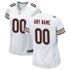 Alternative view of Custom Chicago Bears White Game Jersey - All Stitched