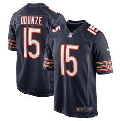 Rome Odunze Chicago Bears Navy Game Jersey - All Stitched