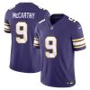 J.J. McCarthy Minnesota Vikings Purple 2nd Alternate Vapor F.U.S.E Limited Jersey - All Stitched