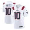 Drake Maye New England Patriots White Game Jersey - All Stitched