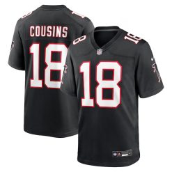 Kirk Cousins Atlanta Falcons Black Throwback Game Jersey - All Stitched