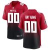 Custom Atlanta Falcons Red Game Jersey - All Stitched