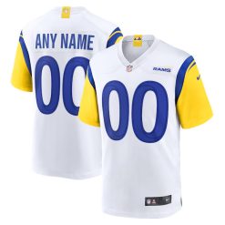 Custom Los Angeles Rams White Away Game Jersey - All Stitched