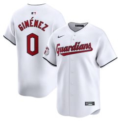 Andres Gimenez Cleveland Guardians White Jersey - All Stitched