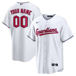 Custom Cleveland Guardians White Game Jersey - All Stitched