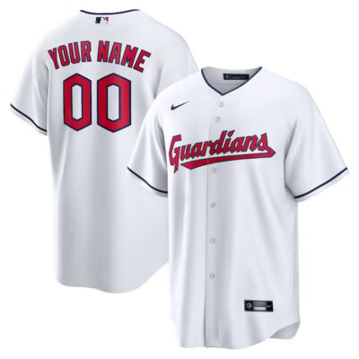 Custom Cleveland Guardians White Game Jersey - All Stitched