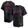 Francisco Lindor New York Mets Black Limited Jersey - All Stitched