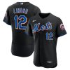 Francisco Lindor New York Mets Black Alternate Jersey - All Stitched