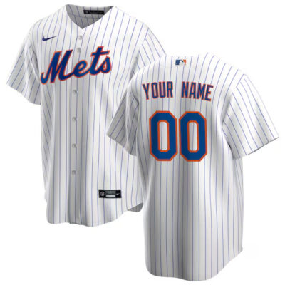 Custom New York Mets White Home Jersey - All Stitched