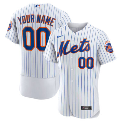 Custom New York Mets White Home Jersey - All Stitched