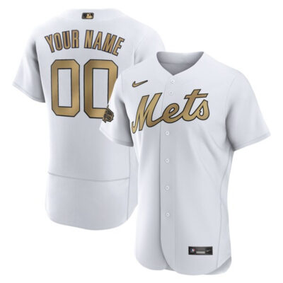 Custom New York Mets White All Star Jersey - All Stitched