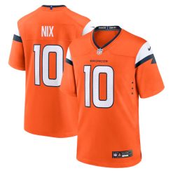 Bo Nix Denver Broncos Orange Game Jersey - All Stitched