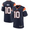 Bo Nix Denver Broncos Navy Game Stitched Jersey