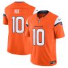 Bo Nix Denver Broncos Orange Vapor F.U.S.E Limited Stitched Jersey