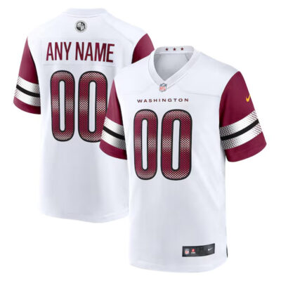 Custom Washington Commanders White Away Game Jersey - All Stitched