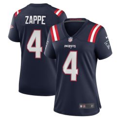 Alternative view of Bailey Zappe New England Patriots Game Stitched Jersey - Navy