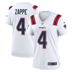 Alternative view of Bailey Zappe New England Patriots Game Stitched Jersey - White