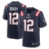 Tom Brady New England Patriots Navy Retired Game Jersey - All Stitched