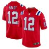Tom Brady New England Patriots Red Retired Game Jersey - All Stitched