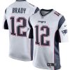 Tom Brady New England Patriots White Game Jersey - All Stitched