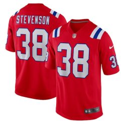 Rhamondre Stevenson New England Patriots Red Game Stitched Jersey