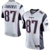 Rob Gronkowski New England Patriots White Game Jersey - All Stitched