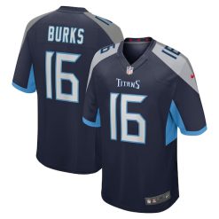 Treylon Burks Tennessee Titans Navy Game Jersey - All Stitched
