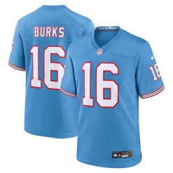 Treylon Burks Tennessee Titans Light Blue Throwback Jersey - All Stitched