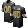 Custom New Orleans Saints Black Alternate Game Jersey - All Stitched