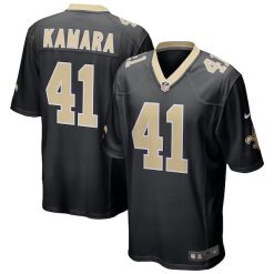 Alvin Kamara New Orleans Saints Black Game Jersey - All Stitched