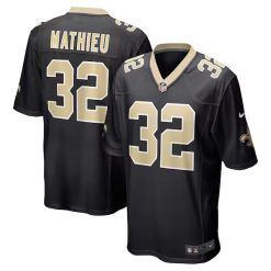 Tyrann Mathieu New Orleans Saints Black Game Jersey - All Stitched