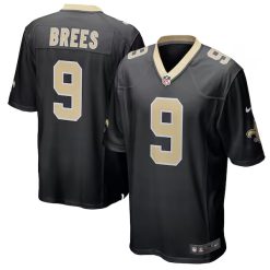 Drew Brees New Orleans Saints Black Game Jersey - All Stitched