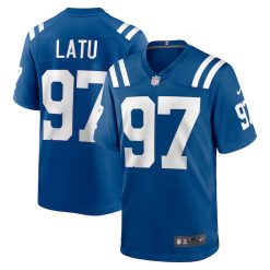 Laiatu Latu Indianapolis Colts Royal Game Jersey - All Stitched