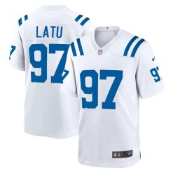 Laiatu Latu Indianapolis Colts White Game Jersey - All Stitched