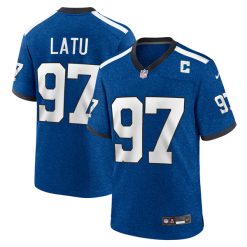Laiatu Latu Indianapolis Colts Royal Indiana Nights Jersey - All Stitched