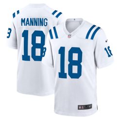 Peyton Manning Indianapolis Colts White Game Jersey - All Stitched