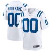 Custom Indianapolis Colts Away Game Jersey White - All Stitched