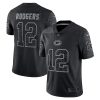 Aaron Rodgers Green Bay Packers Black RFLCTV Limited Jersey